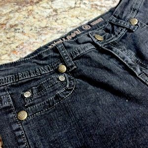 Rebel Soul black jeans with embellished pockets size 8